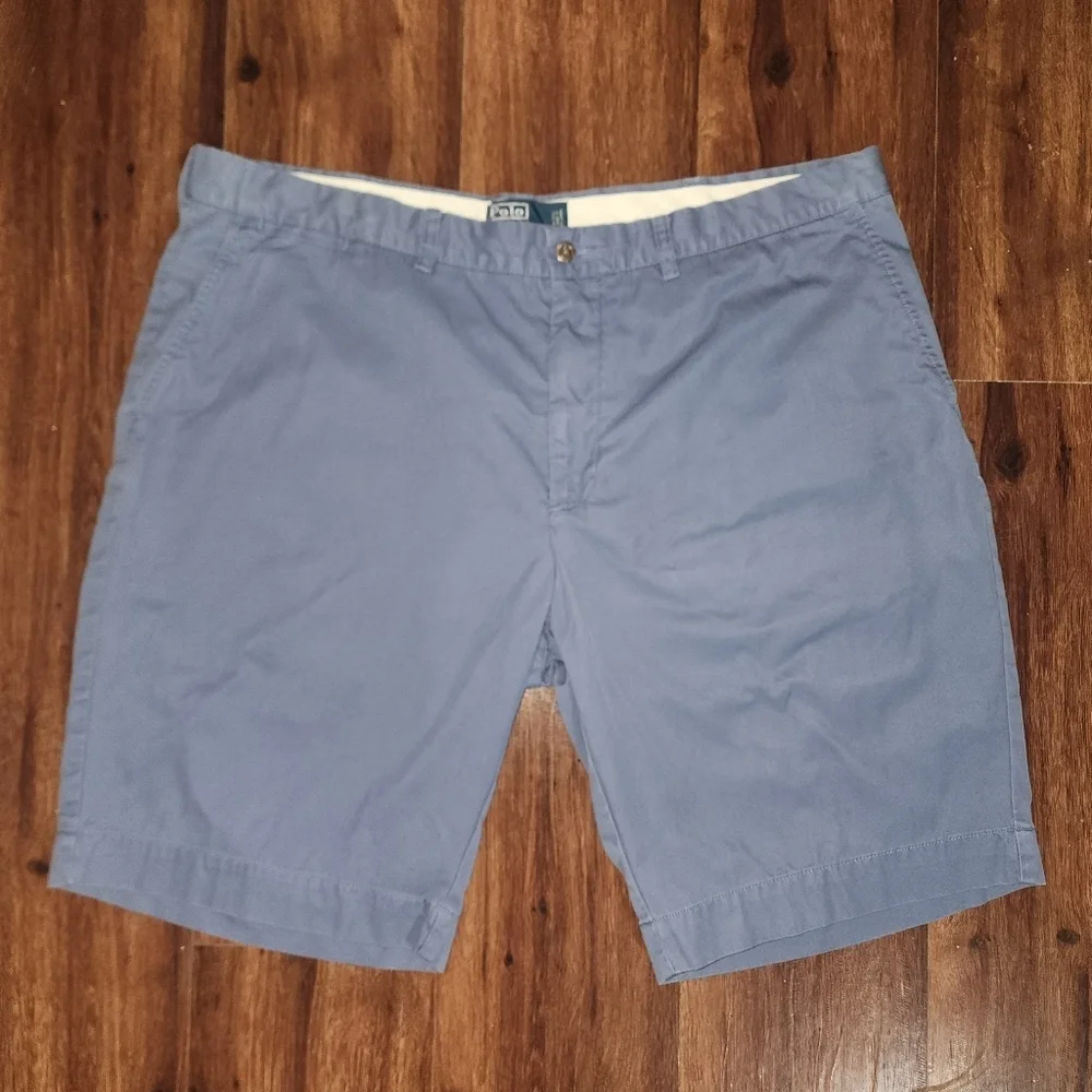 2 Pairs Polo By Ralph Lauren Mens Shorts Preppy Flat Front Normcore